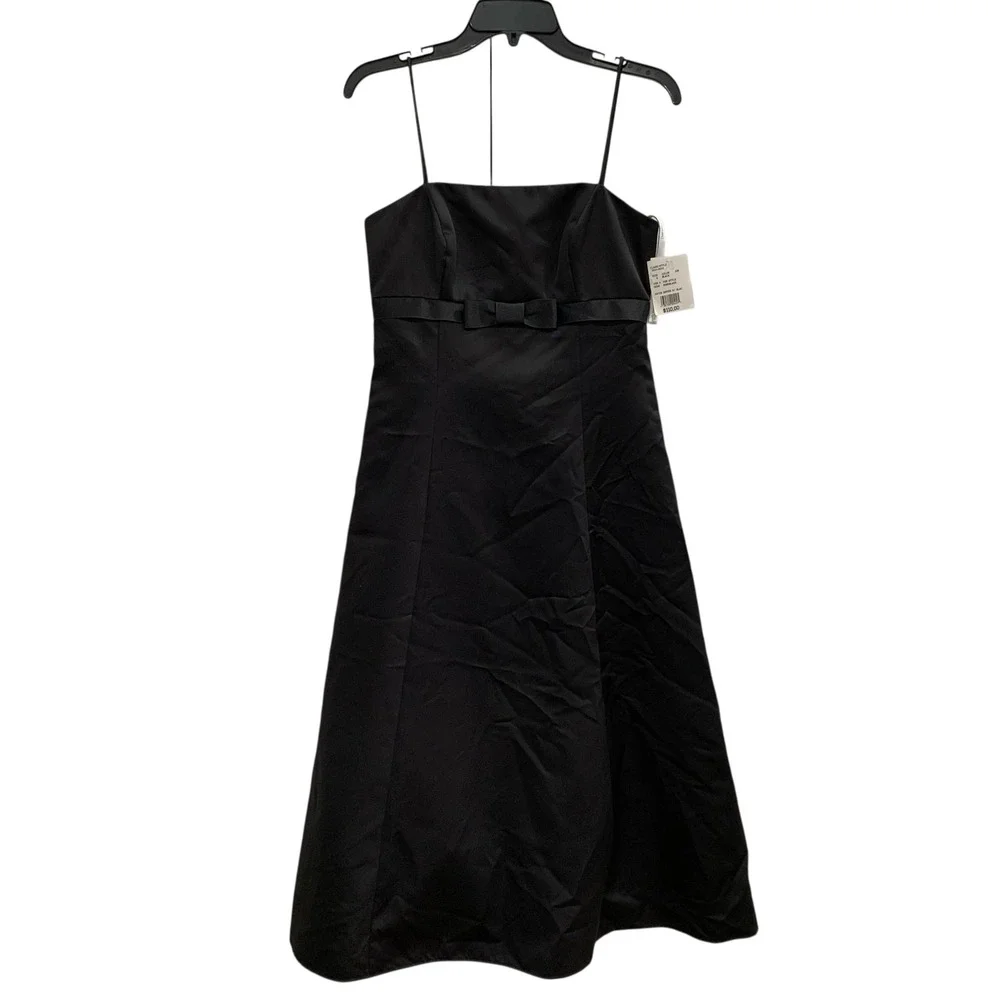 david's bridal black formal dress Davids Bridal Black Satin Ruched Strapless/strapped Evening Dress Size 12